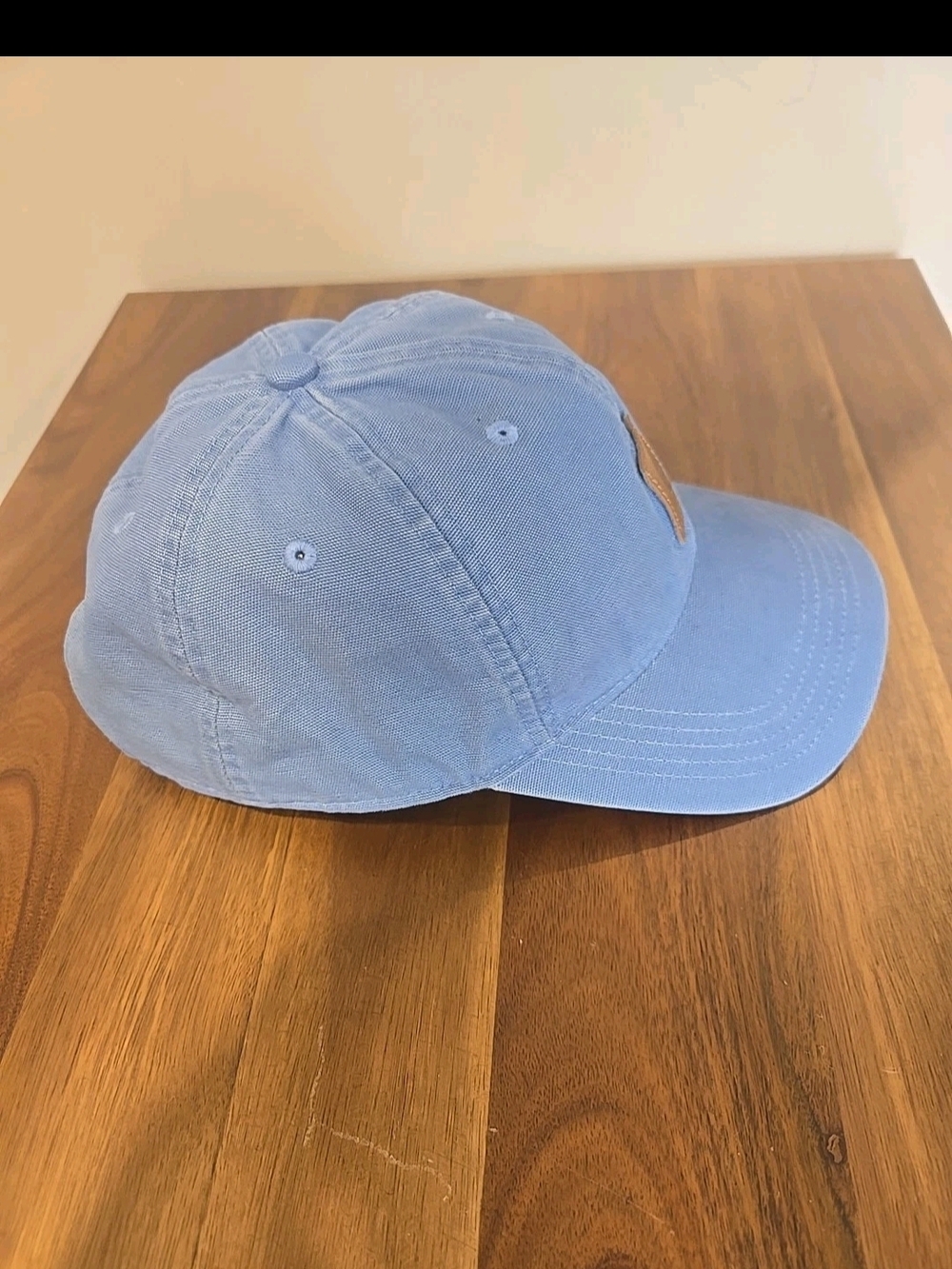 Carhartt Mens Sky Blue Cotton Cap with Leather Patch - Picture 3 of 6